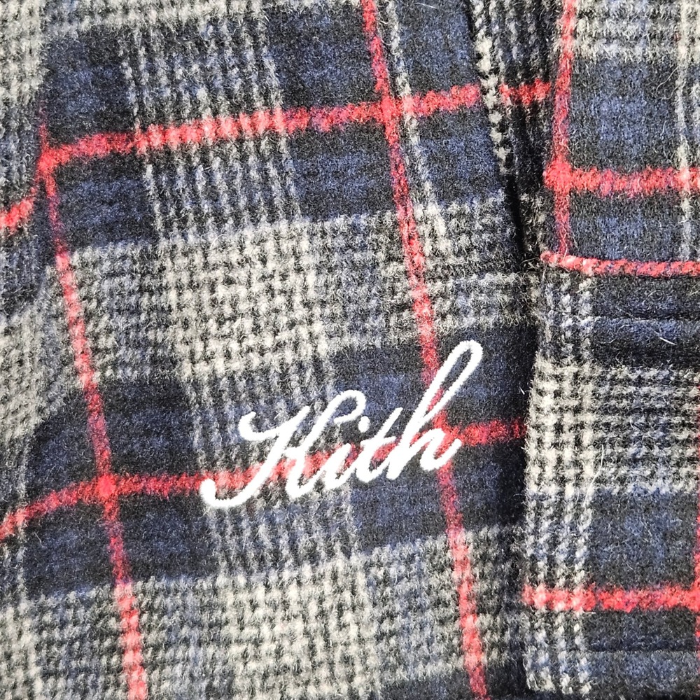 Kith Sheridan Shirt Jacket Mens XXL Navy Plaid Wool Blend FW2022 Button Up - Picture 6 of 10